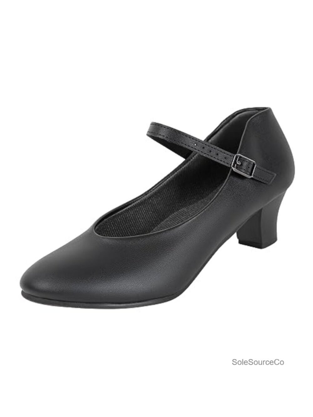 Women's Latin Dance Shoes PU Leather Ankle Strap 1.5" Heel Ballroom